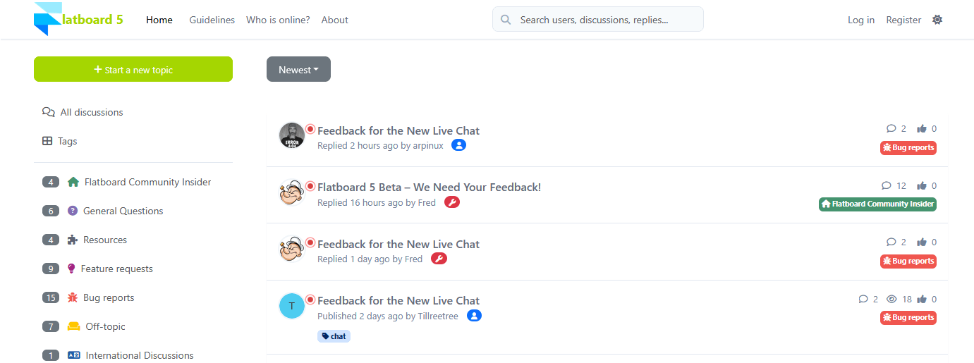 Flatboard Home Screenshot